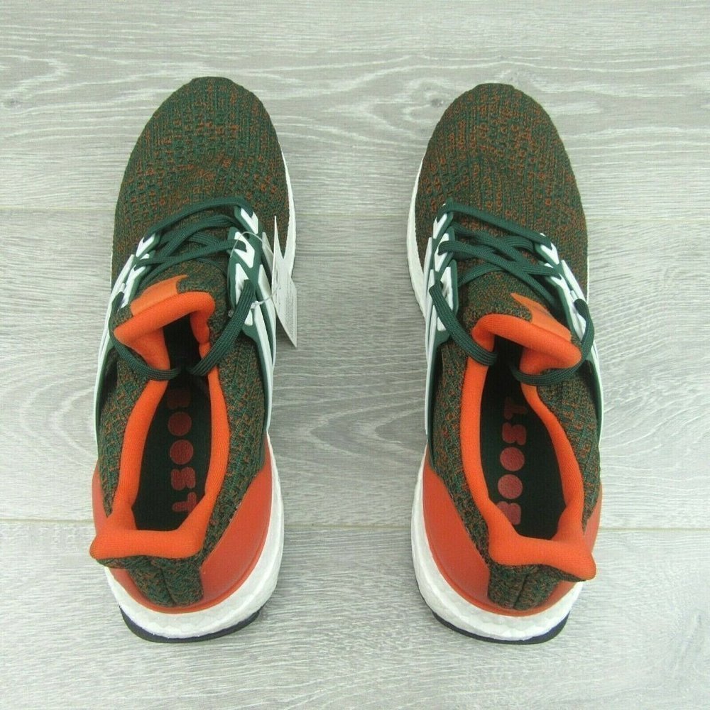 Adidas Ultraboost Miami Hurricanes Men's Gym Running Shoes NEW - Picture 7 of 8